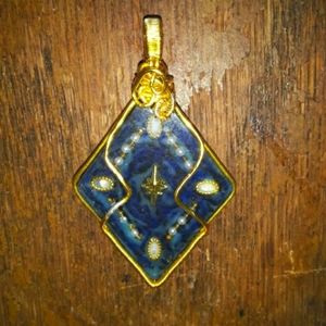 Handmade Gold and Blue Pendant